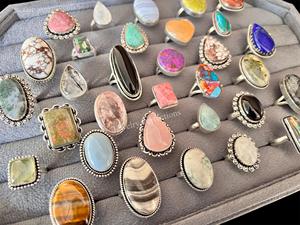 Best Quality Natural Mix Gemstones <b>Rings</b> Sterling <b>Silver</b> Plated <b>Rings</b> Wholesale Brass Gemstone Fashion <b>Ring</b> Waterproof - Product Image 1