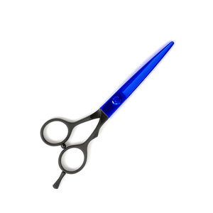 กรรไกรตัดผมมือข้างขวาพร้อมที่วางนิ้วสีดำและน้ำเงิน - Product Image 3
