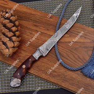 Cuchillo de Filetear de Acero de Damasco Forjado a Mano de Calidad Superior con Espiga Completa - 7 Pulgadas, Mango de Madera de Palisandro, Ecológico, Duradero y Ajustable - Product Image 4