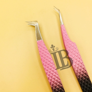 Custom Style Tweezers <b>Mink</b> <b>Eyelash</b> <b>Extension</b> Tweezers Sustainable Ombre Black And Pink Color <b>Eyelash</b> Tweezers Logo Offer - Product Image 6