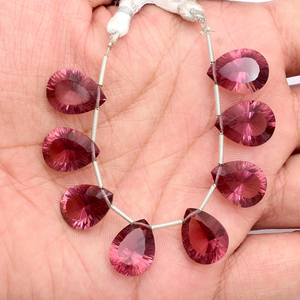 AAA+ Rhodolite 12x16mm Pear Glass Concave <b>Beads</b> Natural Rhodolite Garnet Hydro Quartz Gemstone Faceted Cut <b>Stone</b> <b>Beads</b> Jewelry - Product Image 3