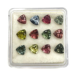 Turmalina natural multicolor con corte trillón de 6 mm, piedra preciosa para la fabricación de joyas, certificada por IGI. - Product Image 5