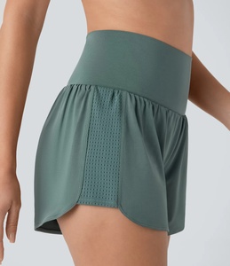Custom Logo Comfortable Short Women's <b>Top</b> with <b>Sequins</b> Pearls and Pattern Mid Waist Soft Fabric 'Hot Shorts' - Product Image 3