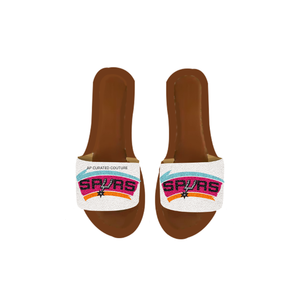 Pantoufles de style stade personnalisées, pantoufles perlées pour le jour du match, pantoufles de mode pour femmes faites à la main, chaussures tendance inspirées des fans - Product Image 2