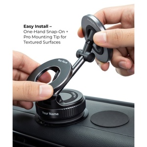 ขายส่ง MRGLAS OEM ที่ยึดโทรศัพท์มือถือในรถยนต์แบบแม่เหล็กปรับได้ 360 องศา พร้อมจุกดูดติดกระจกหน้ารถและคอนโซล - Product Image 4