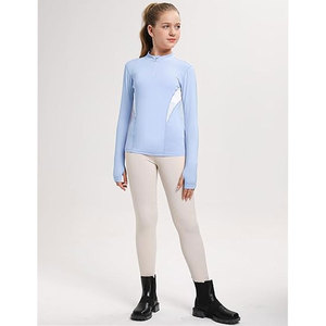 Classic Solid <b>Colour</b> Equestrian Polo Style Top with Contrasting Trim for Schooling And Shows Printing Horse Riding Show Shirt - Product Image 3