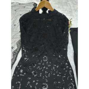 Salwar Kameez en polyester de créateur, tenue de soirée, haut, bas et dupatta avec broderies - Product Image 2