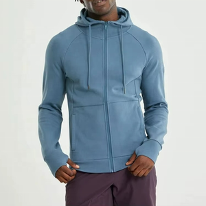 เสื้อแจ็คเก็ตวิ่งออกกำลังกายผ้าฟลีซสีพื้นแบบสลิมฟิตสำหรับผู้ชาย มีซิปและกระเป๋า พร้อมลายพิมพ์ดิจิทัล ขายส่ง - Product Image 5