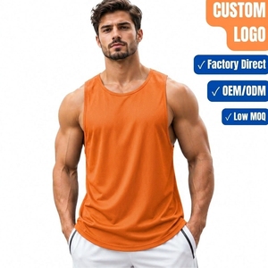 Men's Gym Tank <b>Top</b> Orange Quick Dry <b>Mesh</b> Workout Vest OEM Manufacturer - Product Image 1