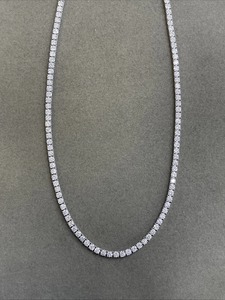 Elegante Collar Gargantilla de Diamantes Continuos para Mujer, Collar de Tenis de Oro Blanco de 18K, Chapado en Rodio, de Lujo para Boda - Product Image 4