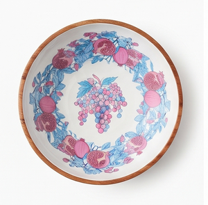 Cuenco de madera artesanal con estampado colorido, vajilla decorativa para mesa de comedor, cocina y decoración del hogar. - Product Image 4