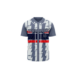 Camisetas de Béisbol Personalizadas al por Mayor de Alta Calidad, Camisetas de Béisbol con Botones y Logotipo Personalizado por Sublimación - Product Image 1