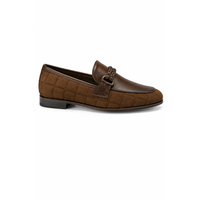 Herren Echtleder-Slipper mit Geprägtem Logo, Slip-On aus Rindsleder, Ganzjährig Tragbar, Gummisohle, Atmungsaktiv und Rutschfest