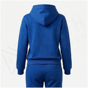 Ensemble de survêtement bleu à capuche pour femme, imprimé géométrique, sweat-shirt et pantalon longs, tenue décontractée pour l'automne - Product Image 2