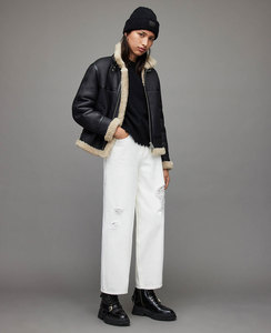 Thời Trang Phổ Biến Mùa Thu Thoáng Khí Chính Hãng Da Cừu Da Xe Máy Của Phụ Nữ Chất Lượng Cao Bất Da Cừu Shearling Thêu - Product Image 6