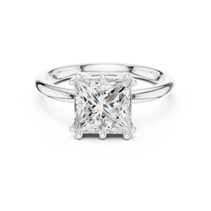 Anillo de Compromiso de Diamantes con Corte Princesa en Oro Rosa para Mujer, Estilo Clásico - Product Image 3
