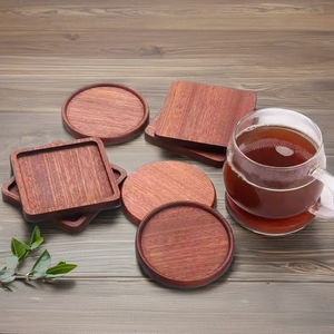 Sous-verre rond en bois fait à la main, écologique, protège-gobelet pour table, café, thé, vin, verre, usage domestique ou de bureau - Product Image 1