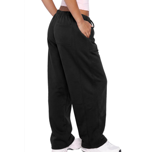 Factory Direct Sale Women Baggy Sweatpants Custom Embroidery Relaxed Fit Fleece Joggers Ladies Mid Waist Casual <b>Trousers</b> Women's - Product Image 3