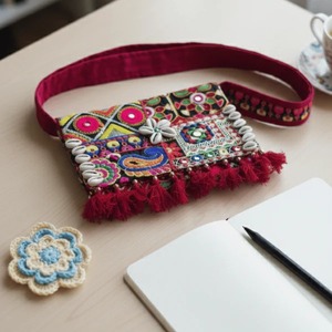 Sac bandoulière brodé Riwaayat Kambhari, très demandé, qualité supérieure, artisanat traditionnel, disponible à la vente - Product Image 2