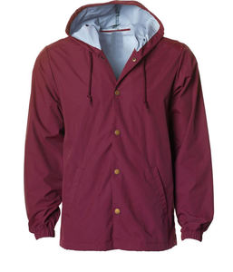 Veste coupe-vent unisexe personnalisée, imperméable, légère, pour l'extérieur, avec capuche et col montant, rembourrée en coton - Product Image 3