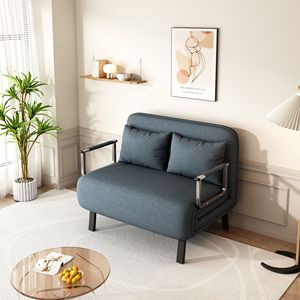 Divano Letto Pieghevole in Acciaio da 39 Pollici con Schienale Regolabile e Cuscino, Chaise Longue per il Relax - Product Image 1