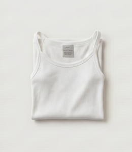 Débardeur blanc sans manches pour femme, col rond, couleur unie, tricoté, respirant, style minimaliste, longueur normale - Product Image 4