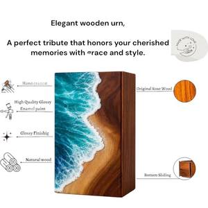 Caja de Madera de Resina con Ondas Oceánicas de Lujo, Caja de Recuerdos de Arte Epóxico Hecha a Mano Inspirada en la Playa, Caja de Recuerdos de Madera Premium - Product Image 2