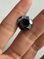 Moissanite noire créée en laboratoire, 15 carats, taille brillant rond, pierre précieuse certifiée par un tiers pour la fabrication de bijoux