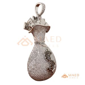 Colgante de Plata 925 con Diseño de Bolsa de Dinero Hip Hop, con Moissanita, Joyería de Lujo para Raperos, Regalo para Hombres y Mujeres - Product Image 6