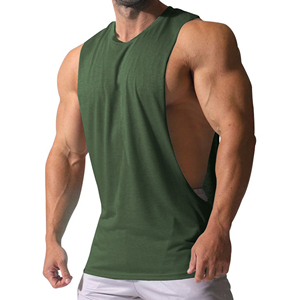 Camiseta sin mangas para hombre, transpirable, mezcla de algodón, para gimnasio, ropa deportiva personalizada, proveedor de producción a granel OEM ODM - Product Image 2