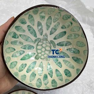 Cuencos de Coco Ecológicos Pulidos Estilo Vintage con Incrustaciones de Perlas, Suministro al por Mayor, Producidos en Vietnam, Mejor Precio - Product Image 1