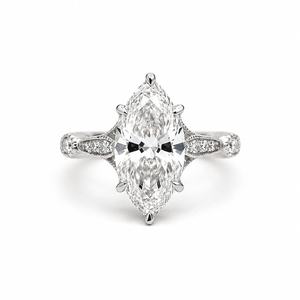 Custom Marquise Cut Lab Grown Diamond Engagement Ring 14K 18K <b>Yellow</b> Gold Stone Fine Jewelry Wedding Ring for Women - Product Image 5