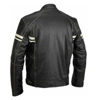 Blouson de moto en cuir pour homme, en toile, chaud, coupe-vent, respirant, pour motocross, avec protection, col montant, logo frontal