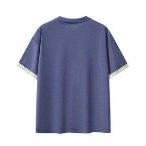 Camiseta Oversize de Diseño Personalizado con Estampado, Corte Cuadrado y Contraste de Color para Hombre, Camiseta Deportiva de Peso Pesado para Hombre - Product Image 6