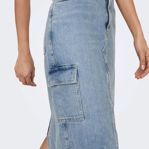 Regular Fit Midi Women Denim Skirts Available In Custom Color Custom Digital Printed Logo Women Denim Skirts - Product Image 4