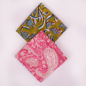 Handmade Breathable Stretchable Cotton Multi-Color Block Print Bandana Luxury Style Bohemian Eco-Friendly Four Seasons <b>Tie</b> <b>Back</b> - Product Image 4