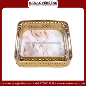 Plateau de service en fer métallique carré de conception chic personnalisé Offre Spéciale idéal pour le thé, le café et les collations dans divers modèles et tailles - Product Image 6