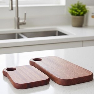 Tabla de Cortar de Madera de Acacia Ecológica, Apta para Lavavajillas, con Mango de Acero Inoxidable - Tabla para Servir Charcutería y Decoración de Cocina - Product Image 2