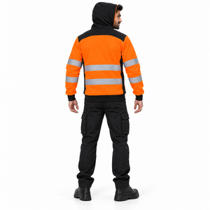 Sweat-shirt à capuche LED haute visibilité ANSI Classe 2 imperméable pour livreurs, opérateurs d'entrepôt, personnel de support de flotte, unisexe - Product Image 4