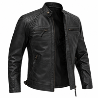 Blouson Moto Homme 2026 en Cuir de Vachette Véritable Noir Respirant Coupe Slim Col Montant Fermeture Éclair Style Motard Hiver