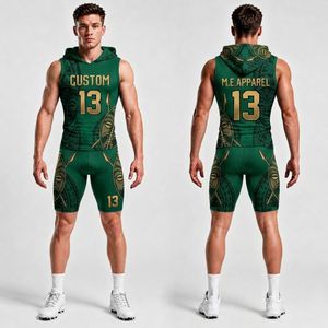 Conjunto de Uniformes de Fútbol 7v7 Sublimados para Hombre, con Capucha, Impresión, Absorción de Humedad, Ajuste Ceñido, 100% Poliéster, Secado Rápido - Product Image 2
