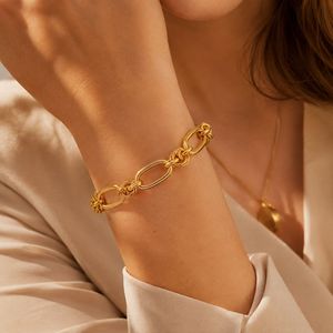 Knot <b>Bracelet</b> with Hollow Interlocking Link Stainless Steel for Women Chunky Statement Jewelry - Product Image 6