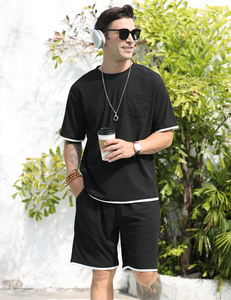 Ensemble décontracté homme : T-shirt oversize et short en molleton délavé à l'acide avec motifs vintage - Product Image 5