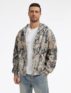 Real Tree Camo Zip Up Hoodies Men Heavyweight Fleece Oversized Streetwear Graphic Applique Branch Camouflage Sweatshirt Hoodies - Product Image 6
