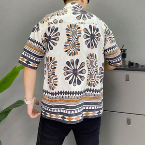 Chemise Hawaïenne Personnalisée pour Homme, Motif Floral Jacquard en Popeline 100% Coton Infroissable, Manches Courtes Décontractées - Product Image 2