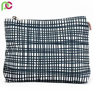 2024 Hot sale Custom print Boutique Cosmetic Stylish Canvas Bag with Zipper general Use Storage Organizer bags for travel