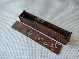 Wooden Sakura Branch <b>Incense</b> Stick Burner <b>Box</b> Laser Cut Home Decor Brown - Product Image 6