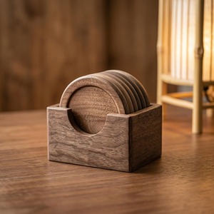 Wooden Coaster Modern Decorative Wooden Coaster <b>Set</b> with Natural Finish for Beverage Protection and Home Styling - Product Image 3