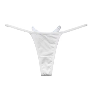 Tangas de mujer sin costuras de seda helada fina, de punto sólido con elastano, de talle bajo, alta elasticidad, ropa interior deportiva íntima con cintura elástica - Product Image 1
