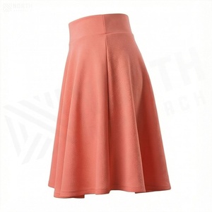 Falda Plisada de Cintura Alta para Mujer, Estilo Línea A, Color Sólido, Transpirable, Largo hasta la Rodilla, Tela de Spandex y Poliéster, Estilo para Todas las Temporadas - Product Image 1